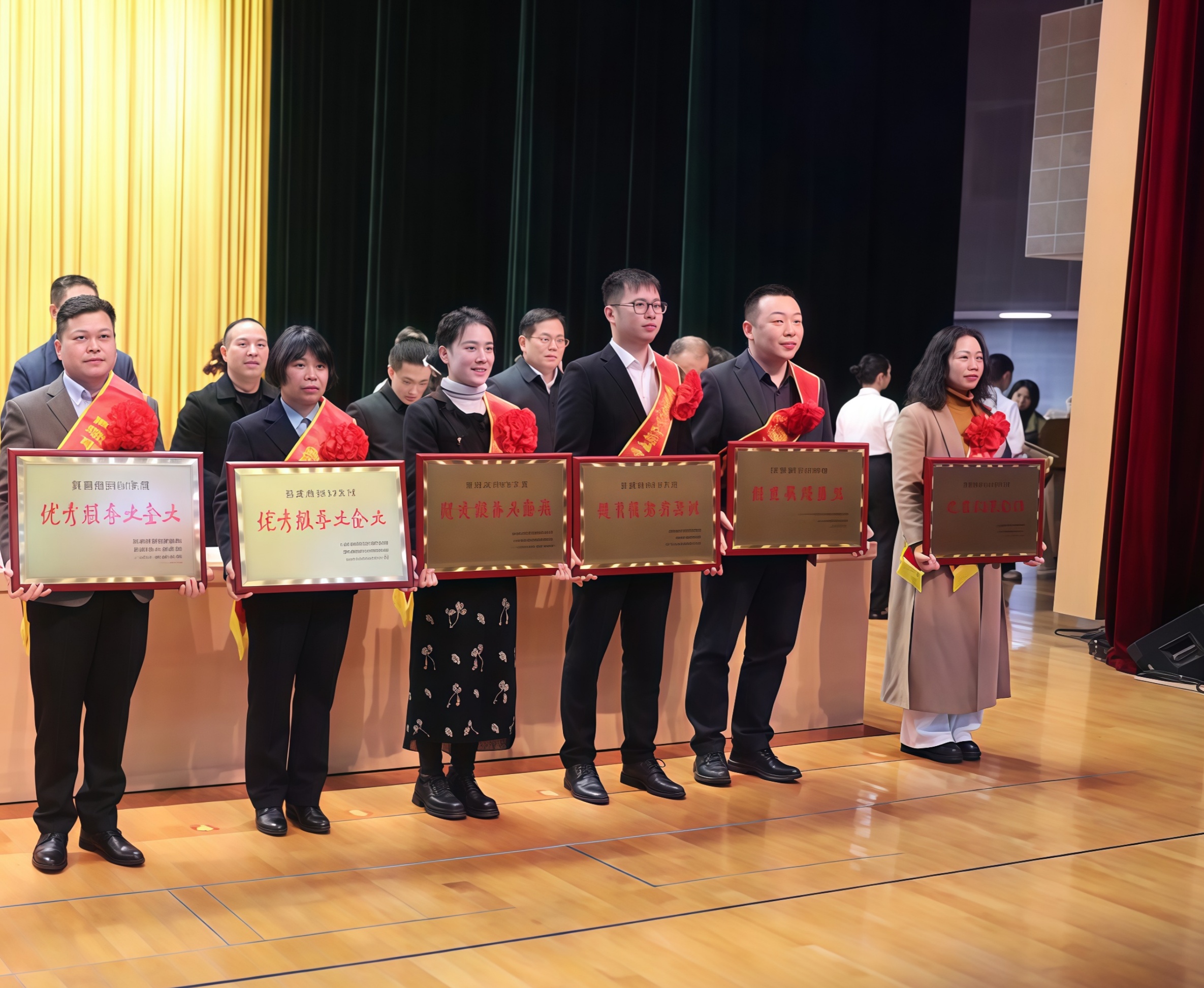 黨支部書(shū)記、董事長(zhǎng)白衛(wèi)夫代表智鴻環(huán)保集團(tuán)登臺(tái)領(lǐng)獎(jiǎng)（右2）_副本.jpg
